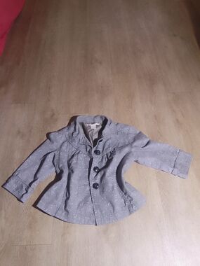 Charlotte Russe Light Gray Ruffle Collar Blazer